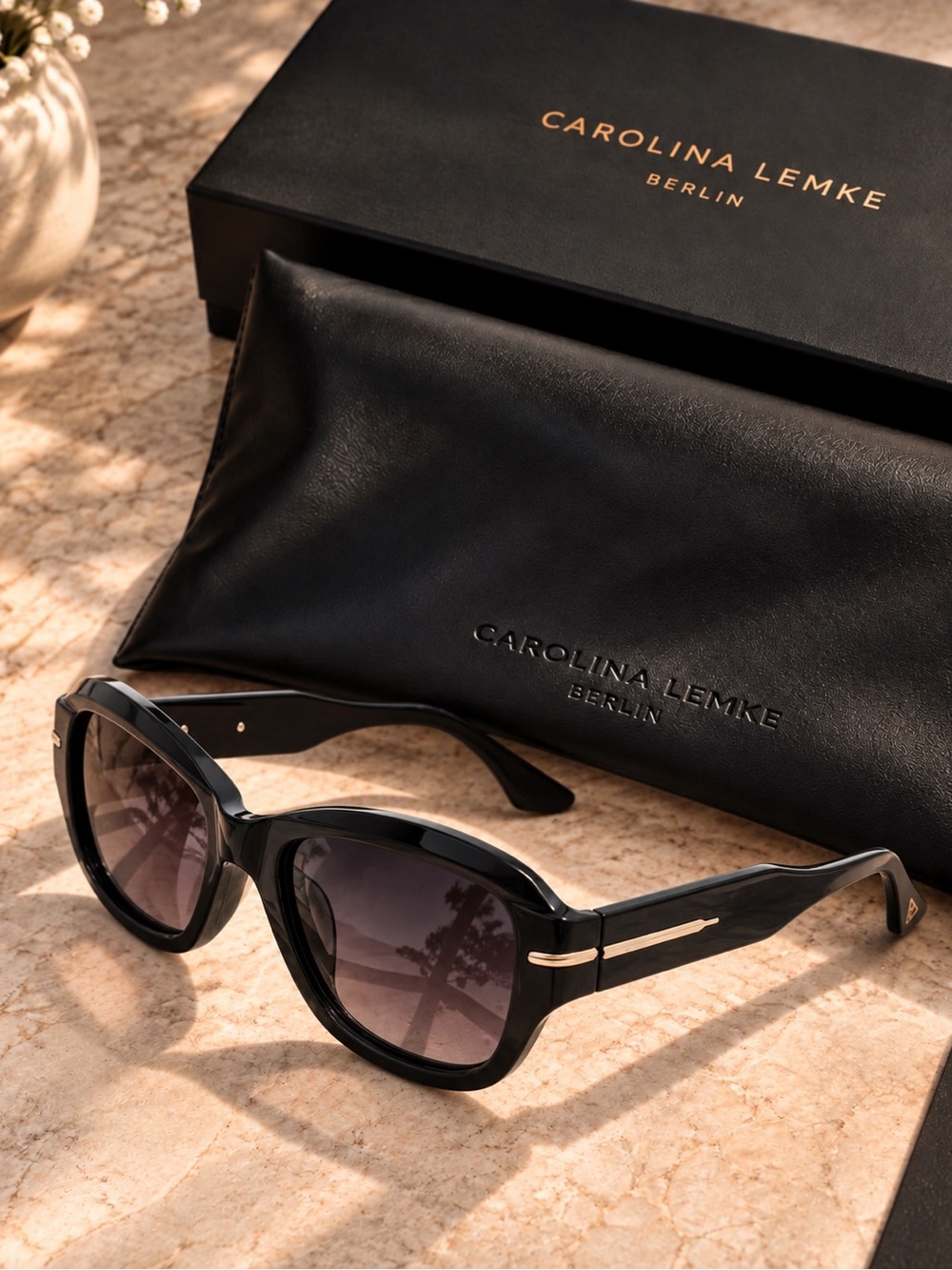 Carolina Lemke Black Women's Fashion Sunglasses
